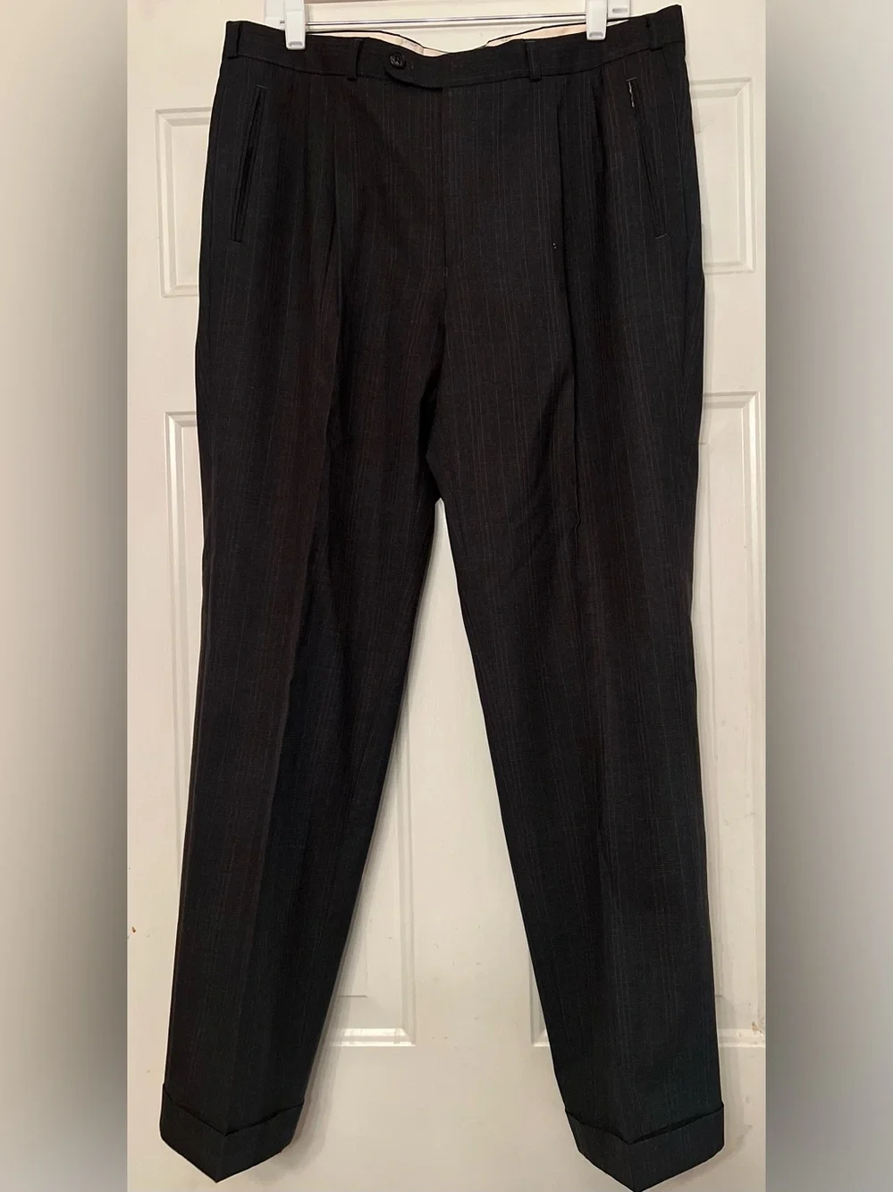 Vintage Yves Saint Laurent Diffusion Hommes 100% Pure Wool Charcoal Suit - 36x30 - Picture 11 of 15